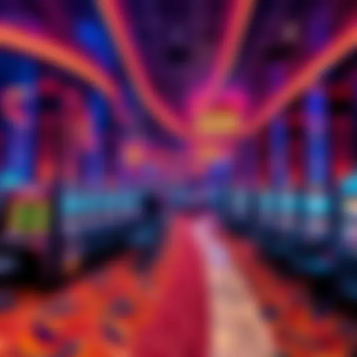 Interior design of a luxury gaming area with vibrant decor and engaging atmosphere.