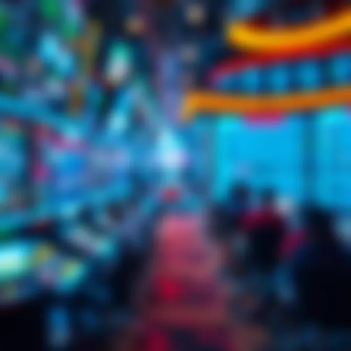 Technology in Sports Wagering An abstract representation of technology in betting, featuring digital screens and data analytics.