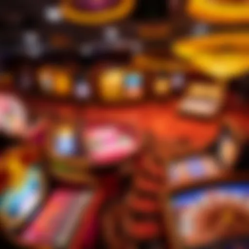 Aerial view of a digital casino interface showcasing various games