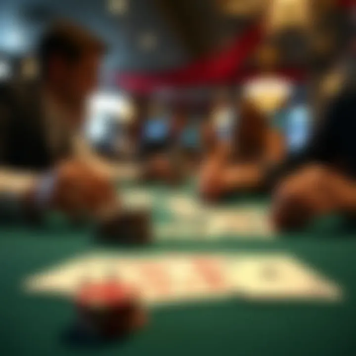 Strategic Decisions Strategic poker cards laid out on a table during a couple's game.