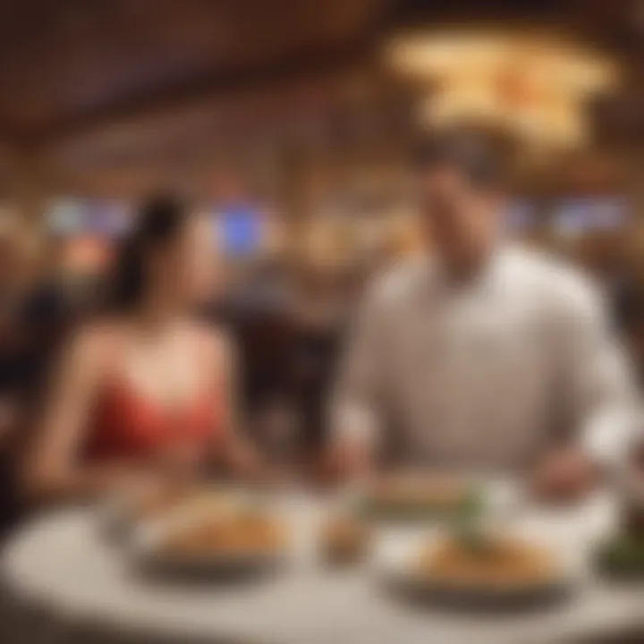 Couple enjoying a dining experience at the casino's upscale restaurant