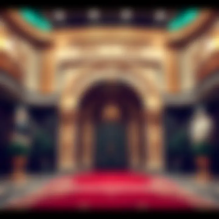 Luxurious Entrance of Royal Casino Club Intricate design of the Royal Casino Club entrance showcasing luxury