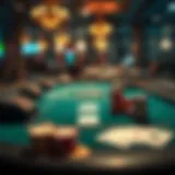 Intricate details of Texas Hold'em poker table