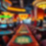 A vibrant casino floor showcasing diverse gaming tables