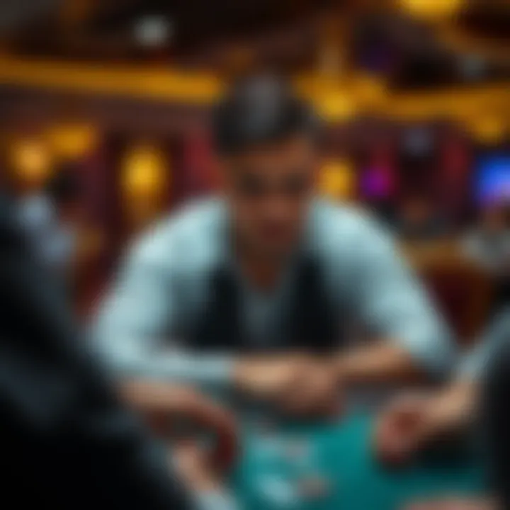 A focused player engaged in a game of poker