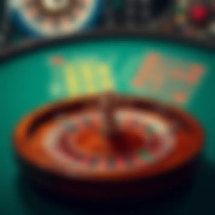 A strategic overview of a roulette wheel and betting options