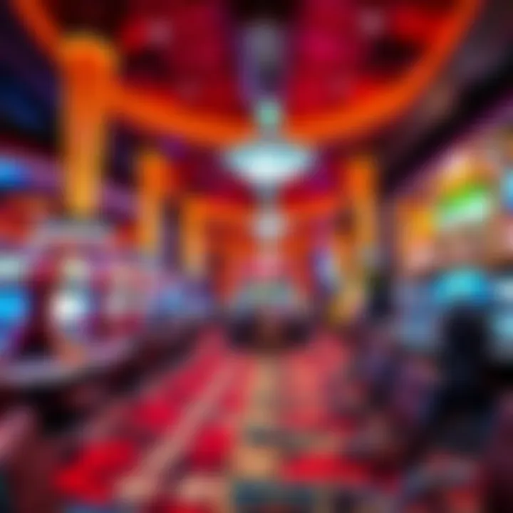 Vibrant Gaming Atmosphere in Casinos Elegant casino interior showcasing vibrant gaming tables