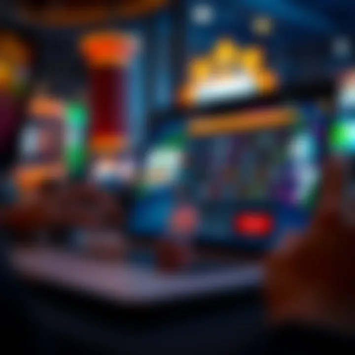 Engaging Online Gambling Experience Online gambling interface on a laptop screen