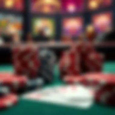 High Stakes in Poker Games Close-up of poker chips and cards indicating high stakes