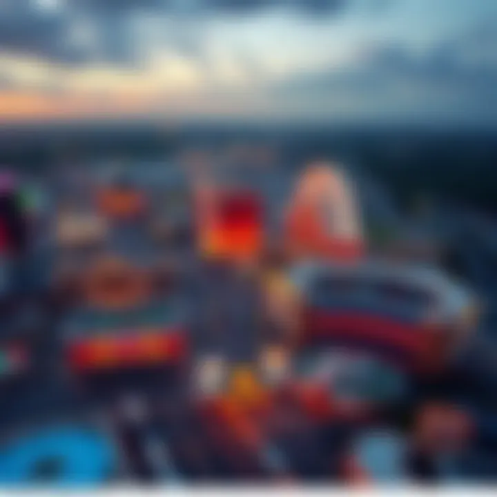 Aerial view of Bossier City showcasing multiple casinos