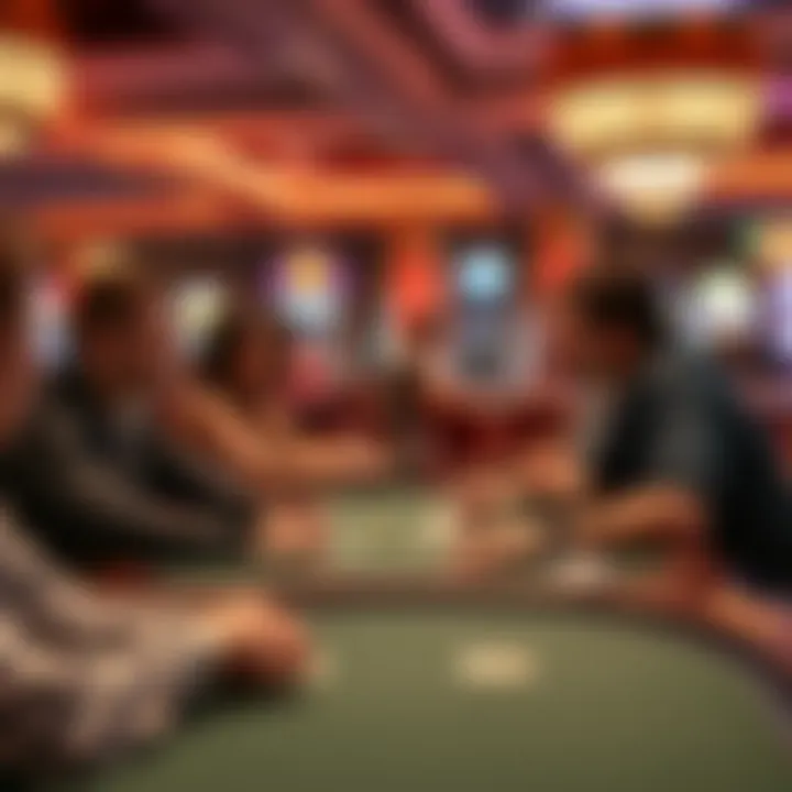 Group of friends enjoying a card game at a casino table