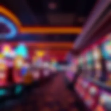 A panoramic view of a bustling casino floor in Russellville.