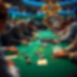 A strategic overview of a multiplayer blackjack table showcasing multiple players engaged.