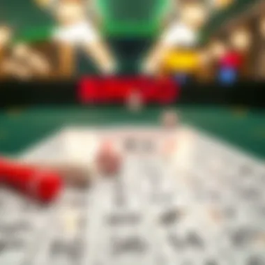 A close-up of bingo cards and markers ready for play