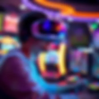 A close-up of advanced gaming technology showcasing virtual reality elements