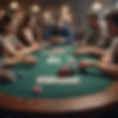 Players engaged in a tense poker tournament