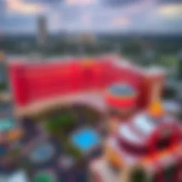 Aerial view of the Hard Rock Hotel and Casino in Hollywood