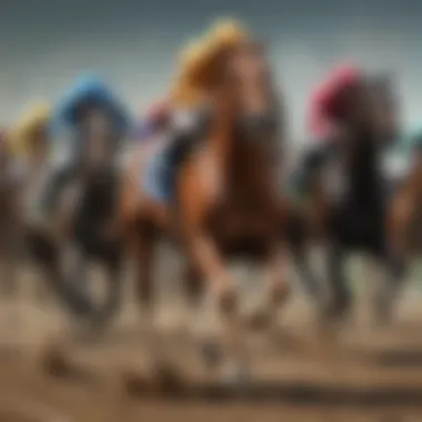 Action shot of a horse race capturing the excitement of the sport