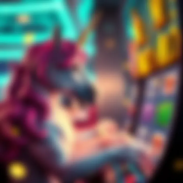 Exciting moment of a player winning on the unicorn slot