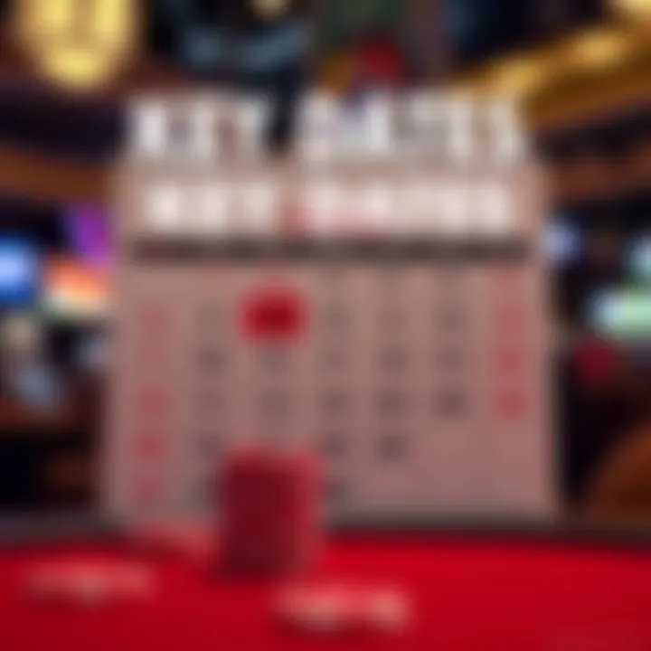 Key Dates for Upcoming Poker Tournaments A calendar marking important poker tournament dates