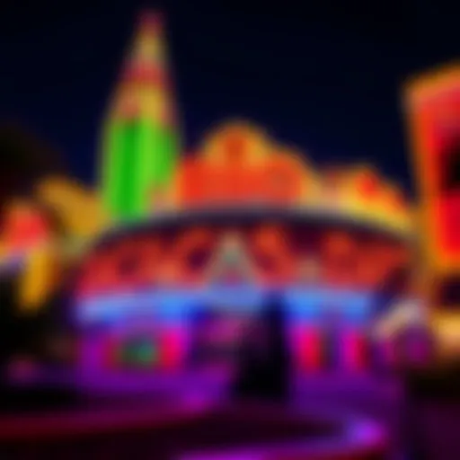 Vibrant exterior of the Rio Casino at night