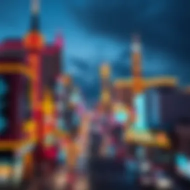 Vibrant lights and architecture of the Las Vegas Strip