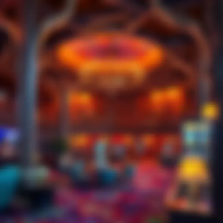 Themed interior lobby of the hotel