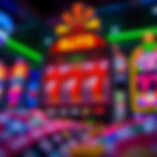 Vibrant slot machine featuring 777 symbols and colorful graphics