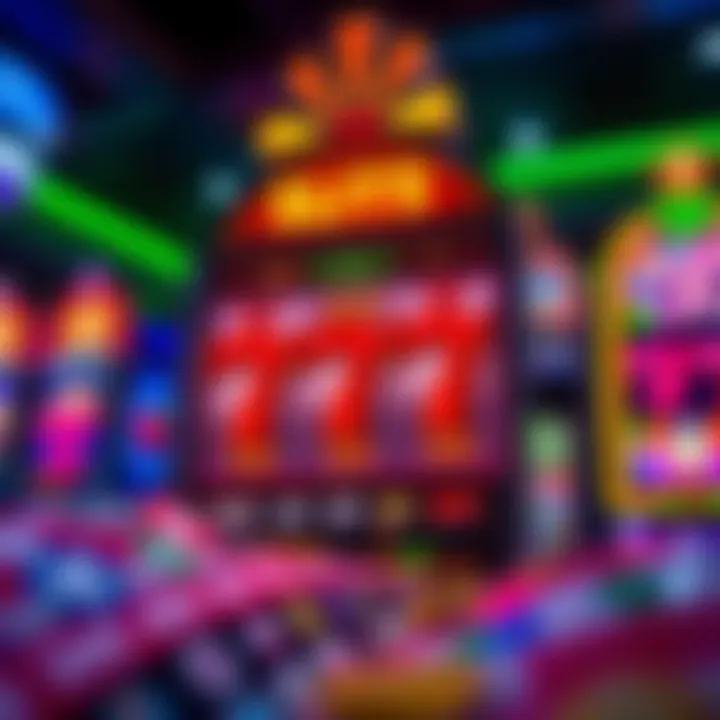 Vibrant slot machine featuring 777 symbols and colorful graphics