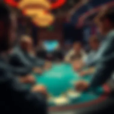 High-Stakes Action at the Poker Table Intense gameplay at a poker table during the tournament