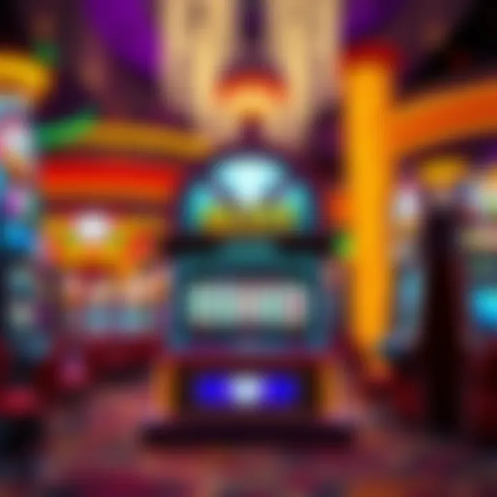 A vibrant casino environment showcasing the Wheel of Fortune Double Diamond slot machine