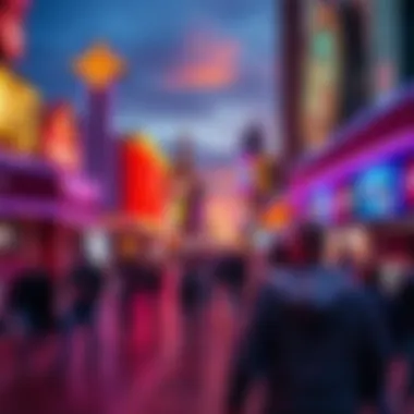 Fremont Street Vibe Vibrant Fremont Street bustling with visitors and entertainers