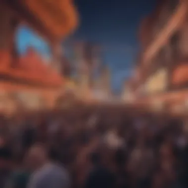 Crowd enjoying a live performance at Fremont Street