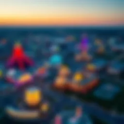 Aerial view of Hartford MI casino landscape showcasing its vibrant activity.