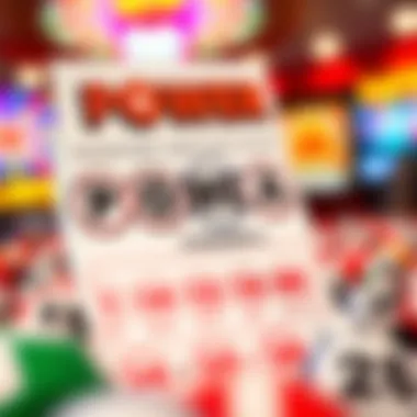 Illustration of a Powerball ticket with vibrant colors and symbols.