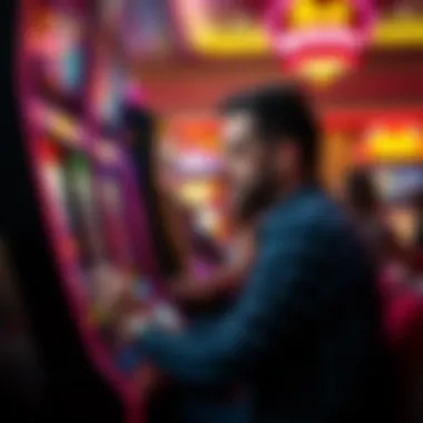 A player engaged in a thrilling moment at a slot machine