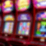 Close-up view of Horseshoe Tunica slot machine with vibrant graphics