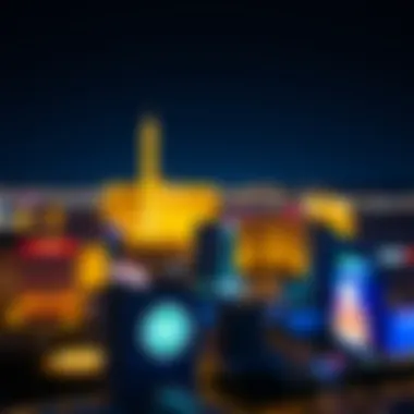 Stunning Las Vegas Skyline at Night Night view of iconic Las Vegas skyline