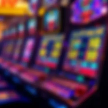 Close-up of a modern slot machine with advanced features and graphics