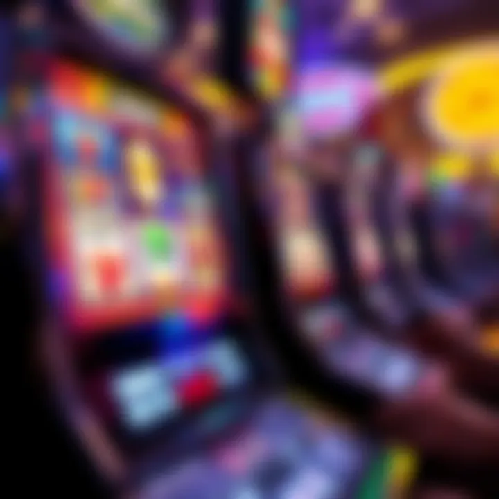 Detailed view of slot machine interface highlighting gameplay mechanics
