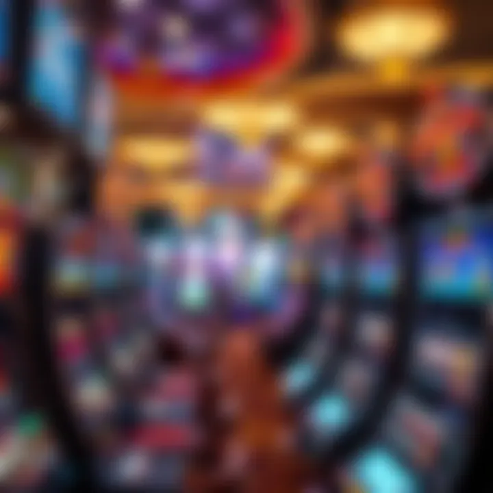 A bustling casino floor filled with slot machines