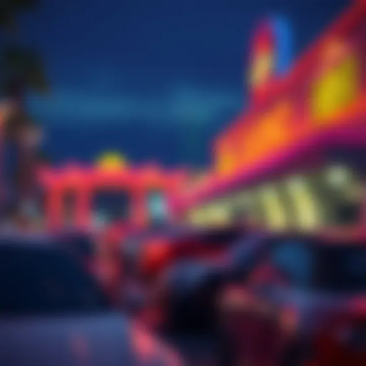 Cars parked outside a bustling casino