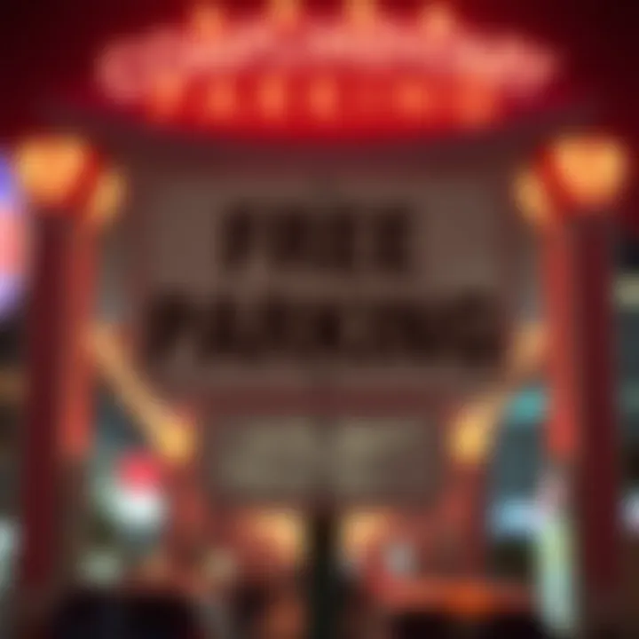 Parking sign indicating free parking at a casino