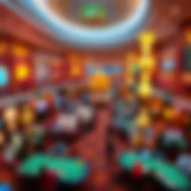 A panoramic view of MGM Grand casino floor bustling with activity