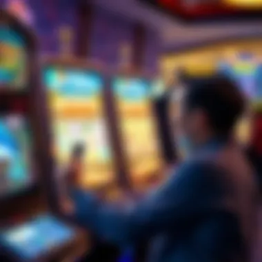 Player engaging with an aquatic-themed slot machine.