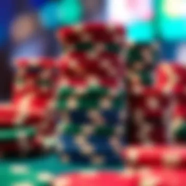 Mastering Poker: The Art of Bluffing and Risk Management A close-up of colorful poker chips stacked strategically