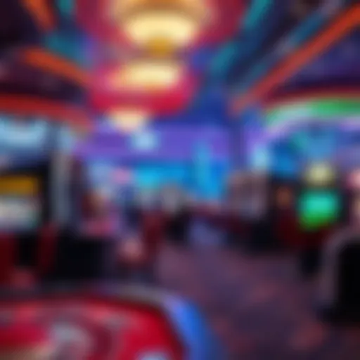 Virtual casino environment showcasing various games
