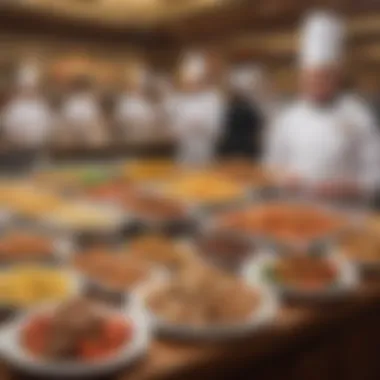 An exquisite display of diverse culinary offerings at the buffet, highlighting the gastronomic experience.