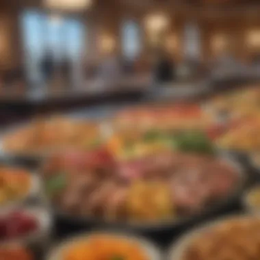 A close-up shot of a beautifully arranged gourmet dish served at the buffet.