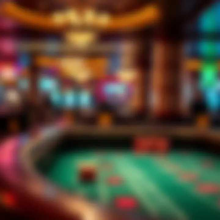 Illustration of a standard craps table in a casino setting